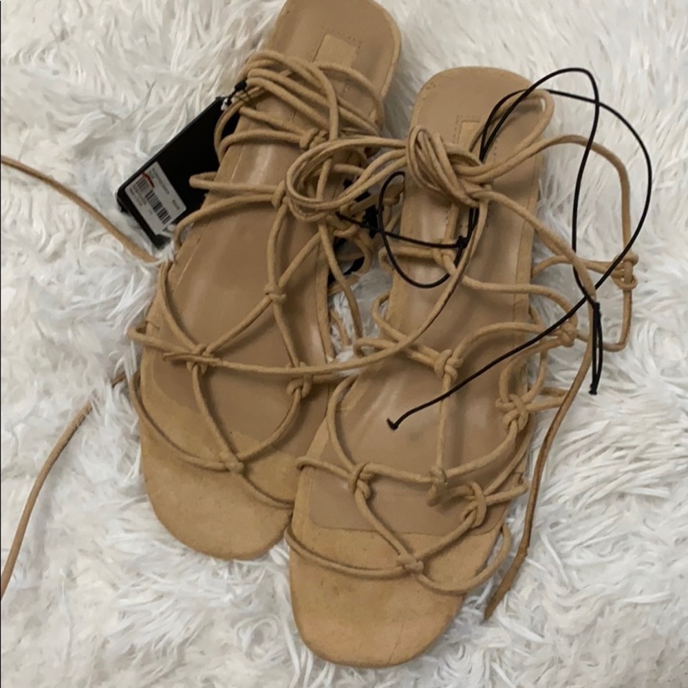 Lace up short heels